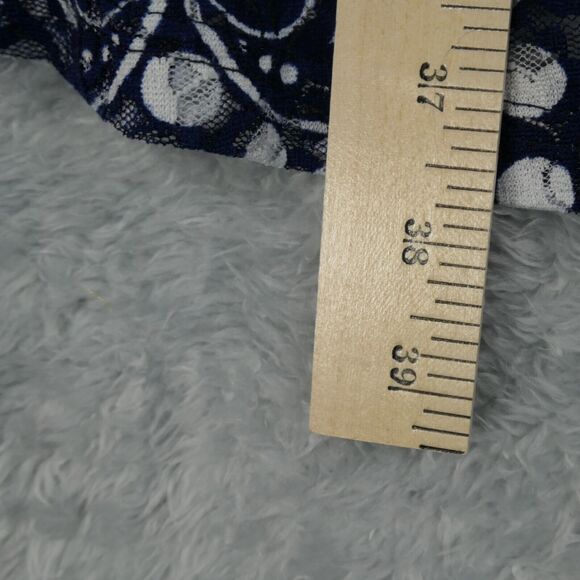 The Pyramid Collection Dress Women Size XL Blue Polka Dot Floral Lace Lined Boho - Picture 8 of 12